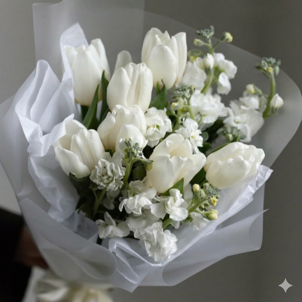 Fragrant Matthiola and Tulips