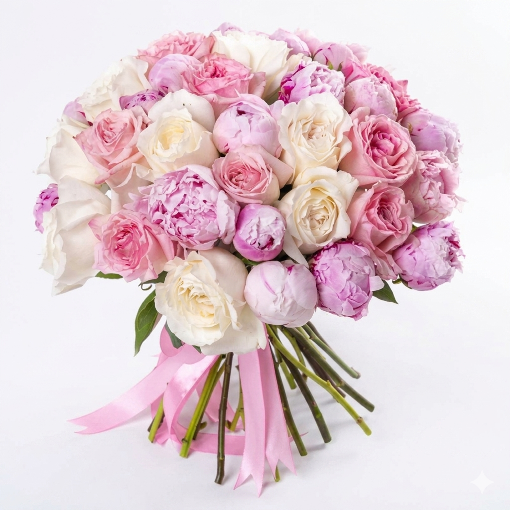 Bouquet of Roses and Peonies