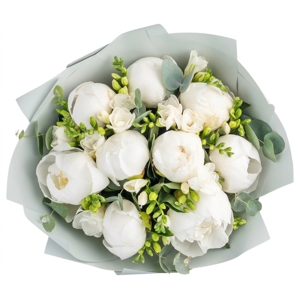 Bouquet of Peonies and Freesias