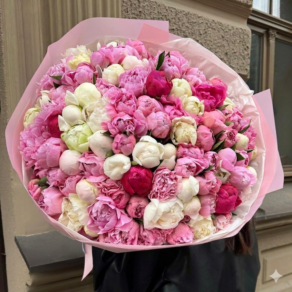 Bouquet of Red and White Roses 50cm