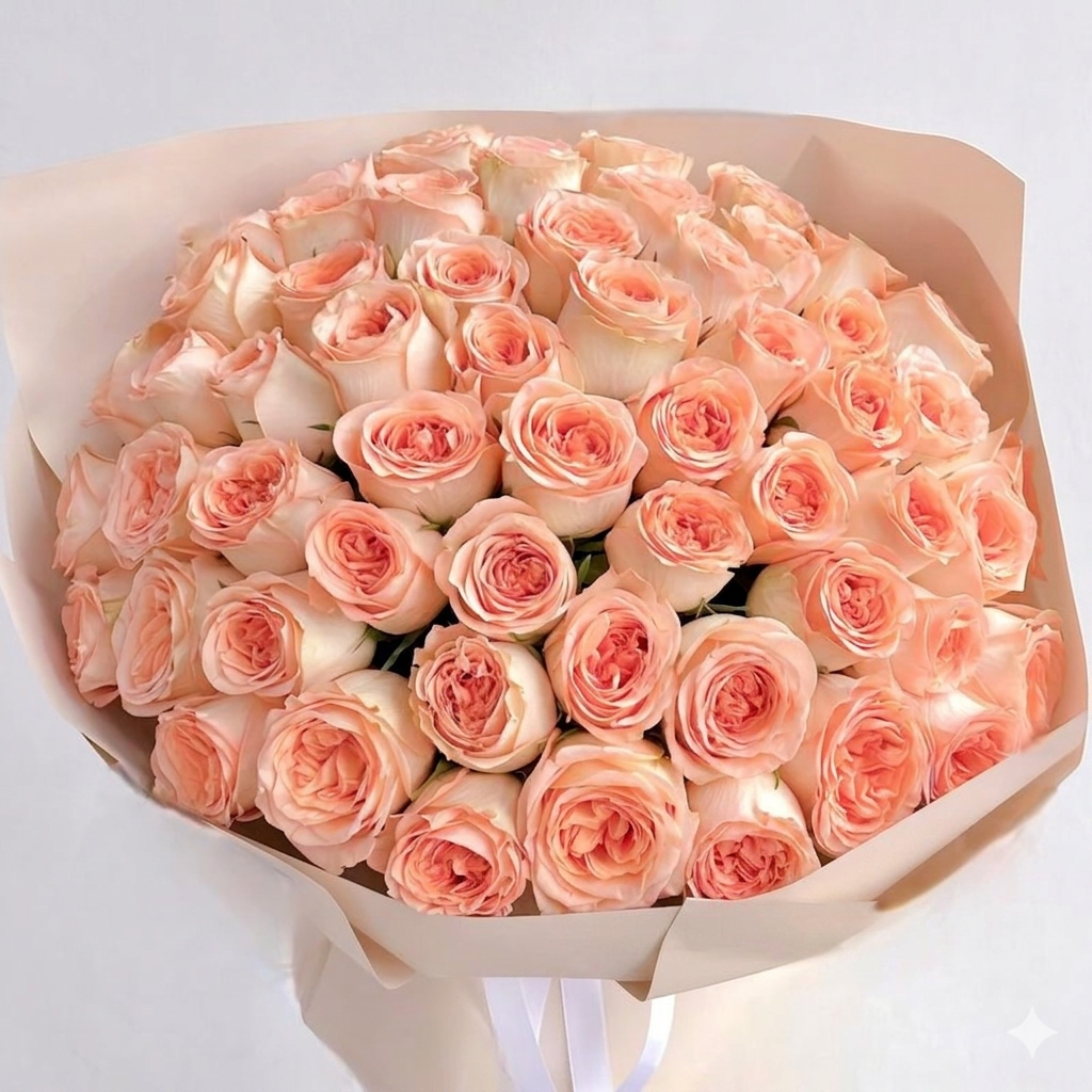 Peach Roses 50cm