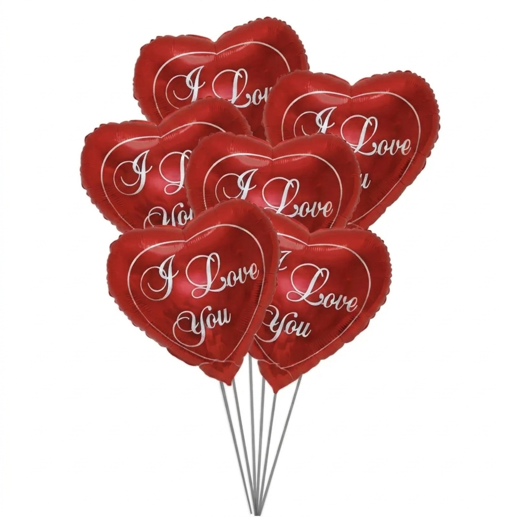 Foil Balloon Heart I Love You 5 pcs.